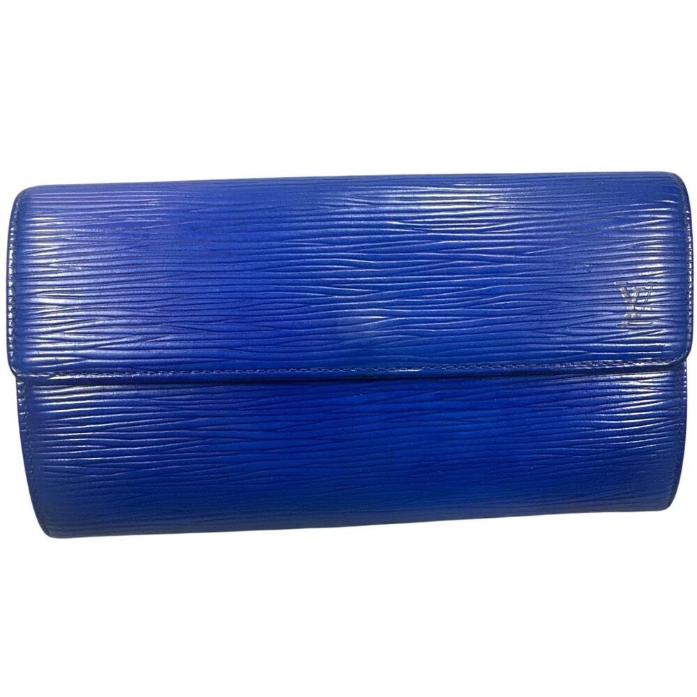 Louis Vuitton Toledo Blue Epi Leather Sarah Bifold Long Wallet